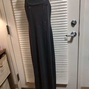After Five Charcoal Spaghetti Evening Dress